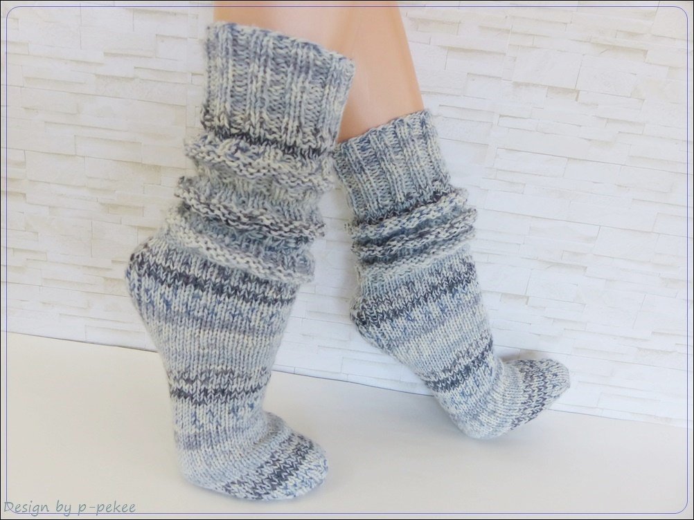 "OneWaySoks°2" dicke gestrickte Socken / Schoppersocken