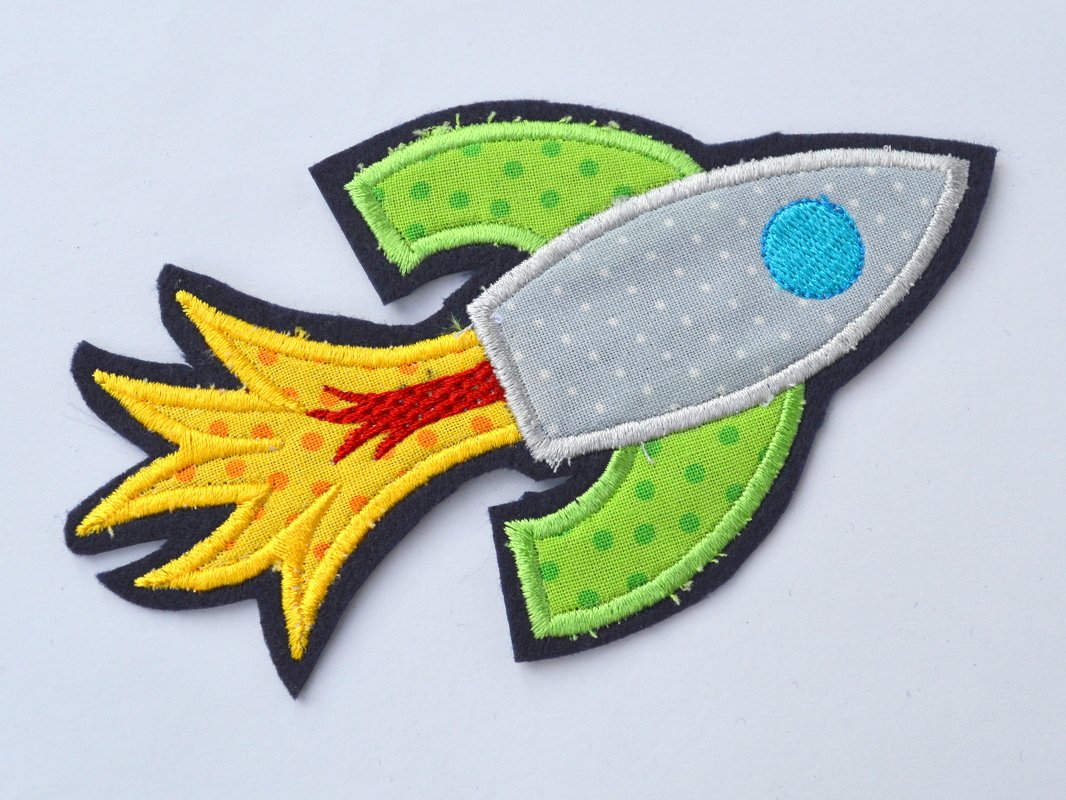 Stickdatei Rakete Applikation 10x10cm und 13x18cm - Bild 3