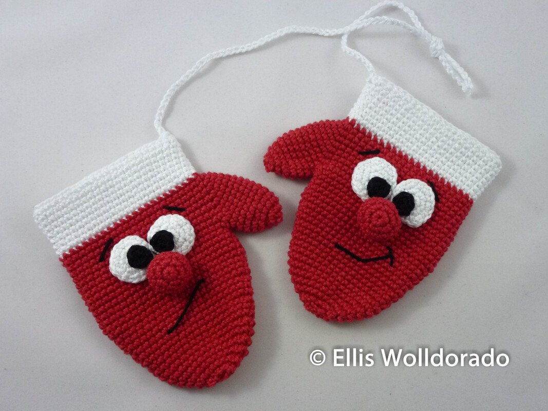 Santa´s Handschuhe, Deko Fäustlinge, Geschenkverpackung