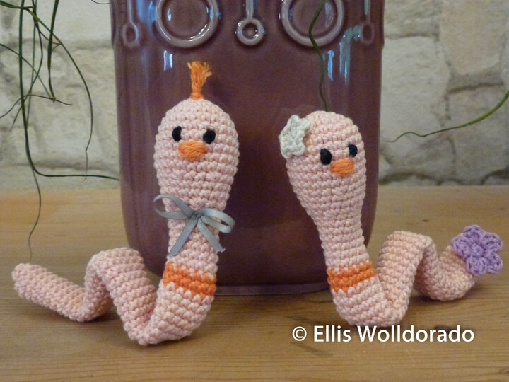 Regenwürmer Fred & Carla, Amigurumi, Häkelanleitung