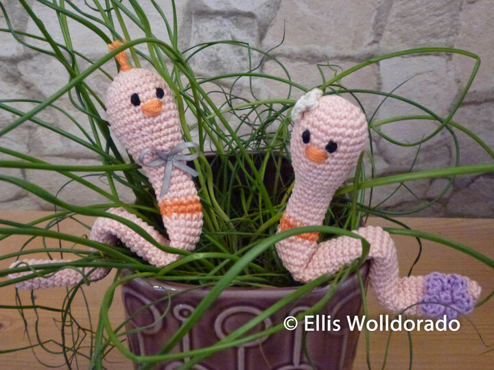 Regenwürmer Fred & Carla, Amigurumi, Häkelanleitung