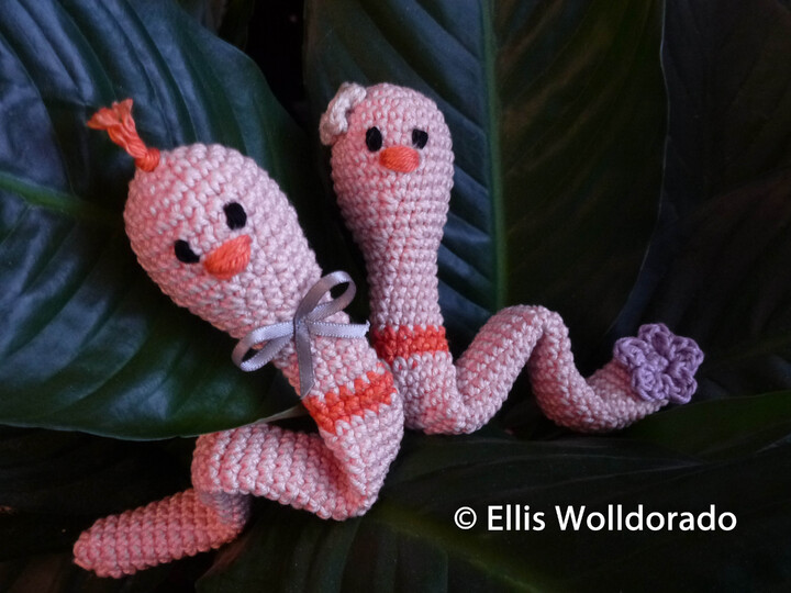 Regenwürmer Fred & Carla, Amigurumi, Häkelanleitung