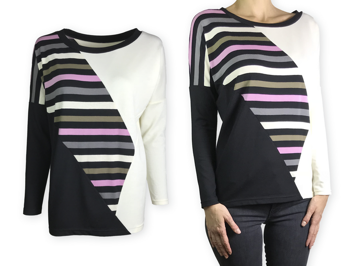 Damen Pullover "Padma-02" in Größe 34-50 als E-Book zum selber nähen - inkl. Schnittmuster + Nähanleitung.