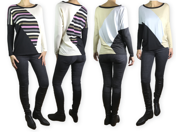 Damen Pullover "Padma-02" in Größe 34-50 als E-Book zum selber nähen - inkl. Schnittmuster + Nähanleitung.