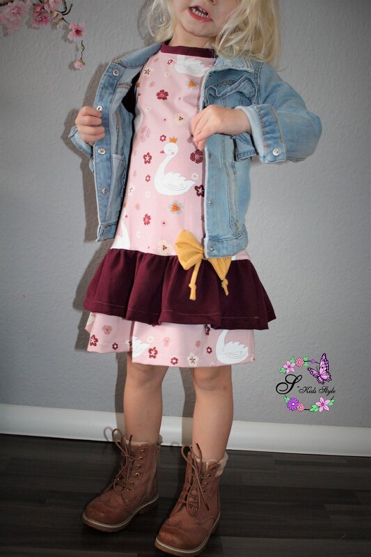 Kleid Rosie Gr. 62 - 164 Rüschenkleid mit Raffung Schnittmuster + Nähanleitung - Bild 3