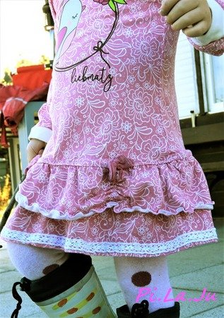 Kleid Rosie Gr. 62 - 164 Rüschenkleid mit Raffung Schnittmuster + Nähanleitung