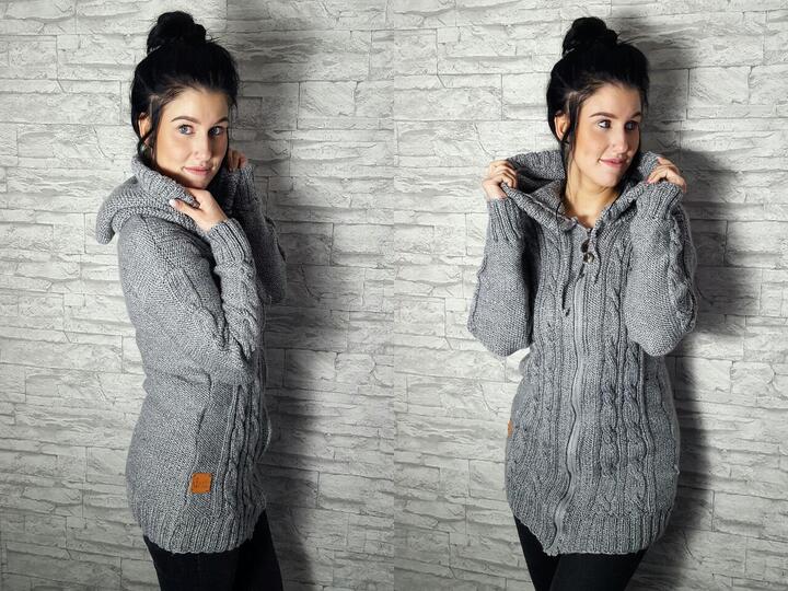 132 Strickanleitung Strickjacke Katja S/M L/XL