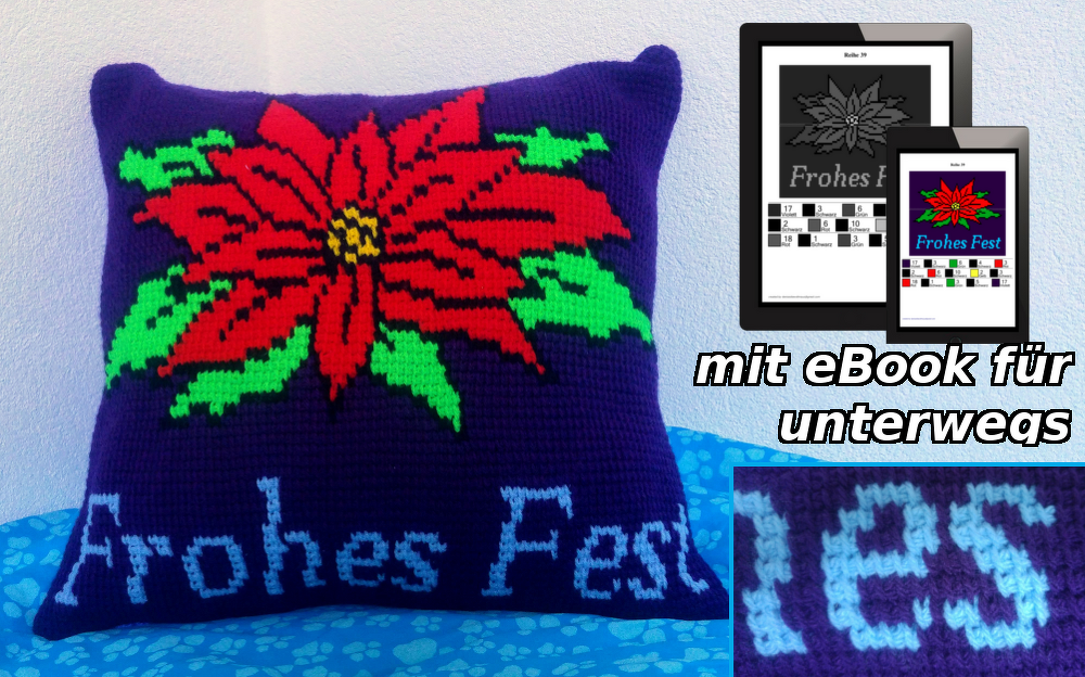 Kissenbezug - Weihnachtsstern Frohes Fest