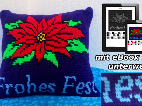 Kissenbezug - Weihnachtsstern Frohes Fest