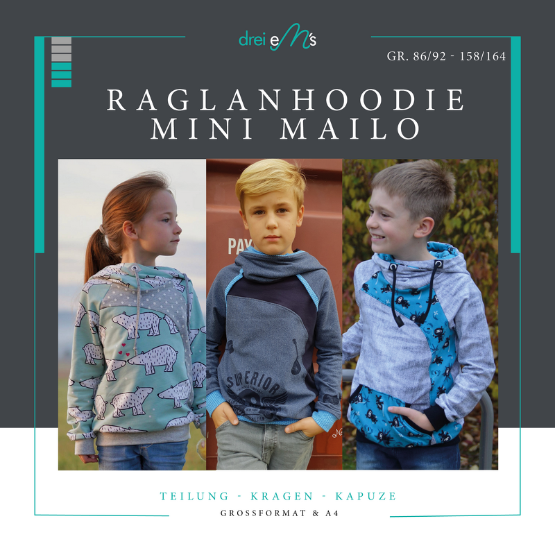 Ebook Raglan Hoodie mini MAILO 86/92 - 158/164