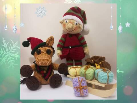 Häkelanleitung Basti hilft dem Christkind + Weihnachtspony