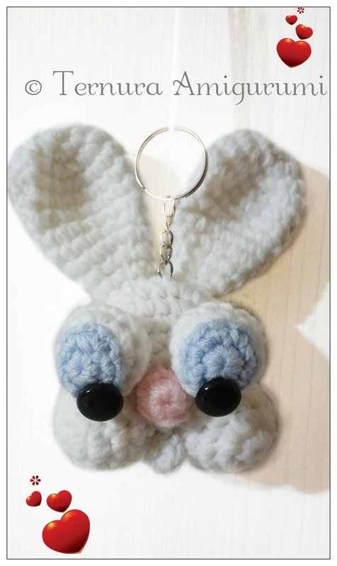 Häkelanleitung Kaninchen Schlüsselbund PDF ternura amigurumi deutsch - Bild 2