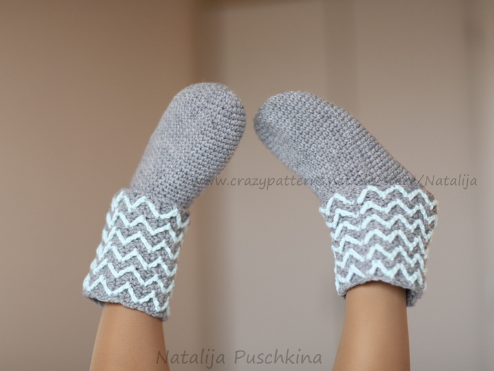 Winter Socken mit Zick-Zack Muster in Größen 36-47