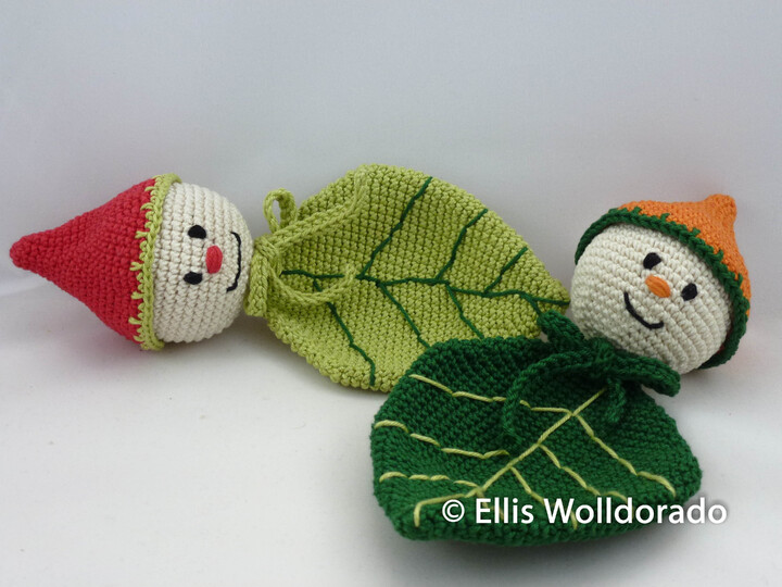 Blattwichtel, Süsse Deko-Blätter, Amigurumi, Häkelanleitung
