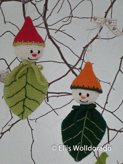 Blattwichtel, Süsse Deko-Blätter, Amigurumi, Häkelanleitung