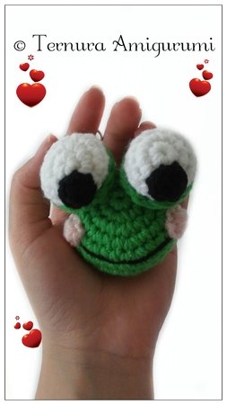 Crochet pattern Frog keychain PDF english ternura amigurumi