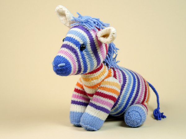 Rainbow Zebra NORA knitting pattern