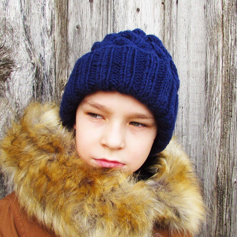 knitting pattern cap size for toddler, child, adult - Image 4