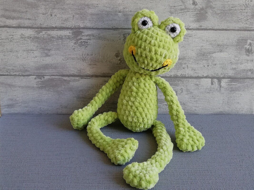 Häkelanleitung Kuscheltier Frosch aus Kuschelwolle