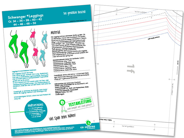 Schwangerschaftsleggings • Gr. 34 - 50 •