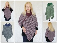 Häkelanleitung Poncho / Überwurf mit Zackenmuster "Chevron"