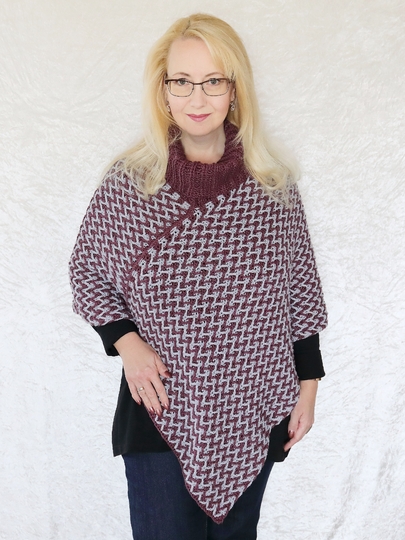 Häkelanleitung Poncho / Überwurf mit Zackenmuster "Chevron"