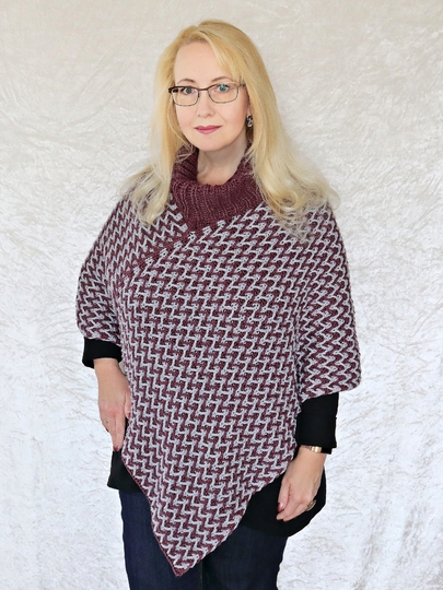 Häkelanleitung Poncho / Überwurf mit Zackenmuster "Chevron"