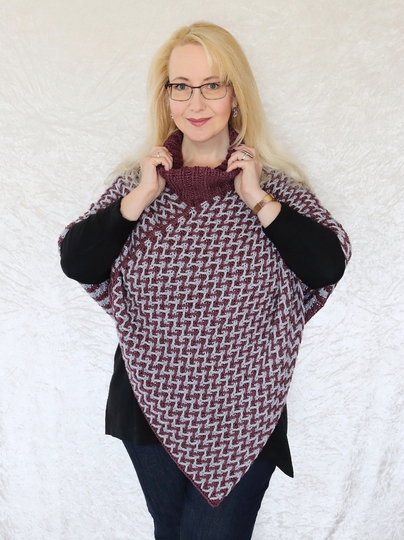 Häkelanleitung Poncho / Überwurf mit Zackenmuster "Chevron"