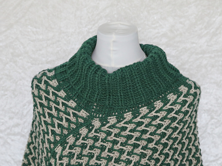 Häkelanleitung Poncho / Überwurf mit Zackenmuster "Chevron"