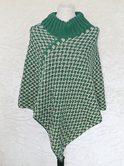 Häkelanleitung Poncho / Überwurf mit Zackenmuster "Chevron"