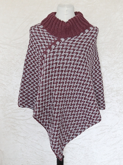 Häkelanleitung Poncho / Überwurf mit Zackenmuster "Chevron"