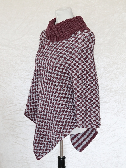 Häkelanleitung Poncho / Überwurf mit Zackenmuster "Chevron"