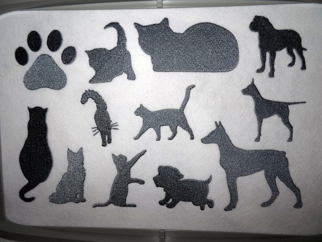 Hund und Katze Silhouette Stickdatei - Bild 4