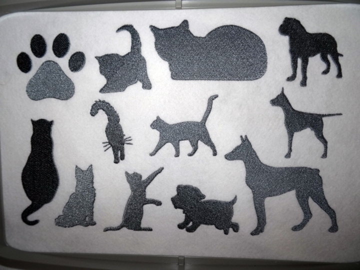 Hund und Katze Silhouette Stickdatei