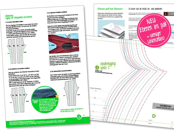 Multifit Leggings • Kinderleggings in 3 Weiten • Gr. 68-152 • Schnittmuster und Nähanleitung