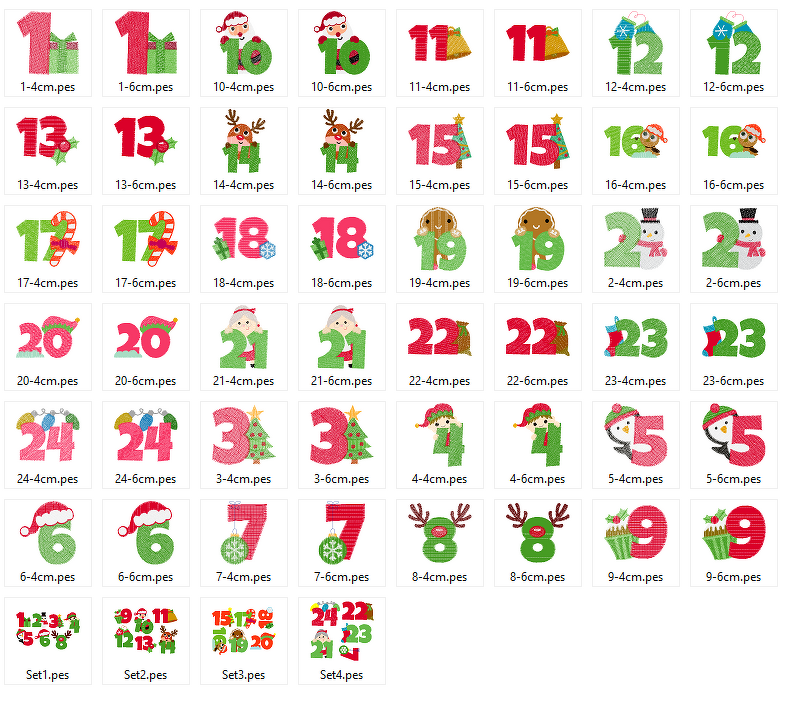 Adventskalender Zahlen Stickdatei - Bild 4