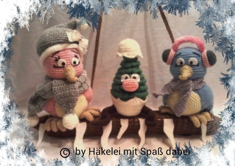 Häkelanleitung Amigurumi / Paula und Paulchen, die Wintervögel
