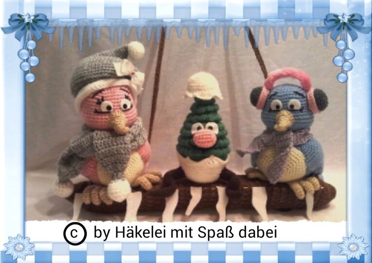 Häkelanleitung Amigurumi / Paula und Paulchen, die Wintervögel