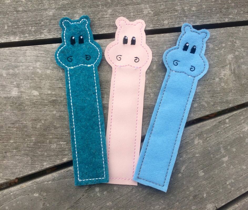 Lesezeichen Hippo Stickdatei ♥ ITH 13x18