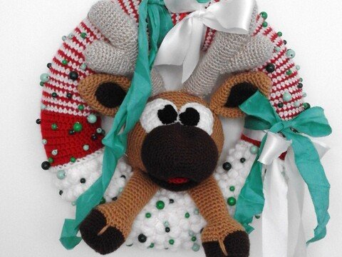 Häkelanleitung Weihnachtstürkranz 2018