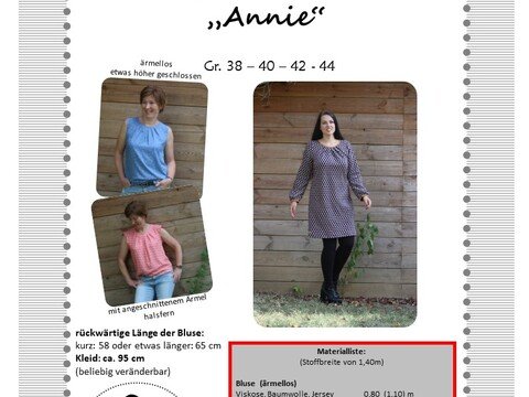 Nähanleitung und Schnittmuster Kleid Annie