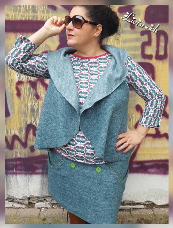 Nähanleitung und Schnittmuster: Weste ohne Nähen und Jacke (große Größen) - Bild 6