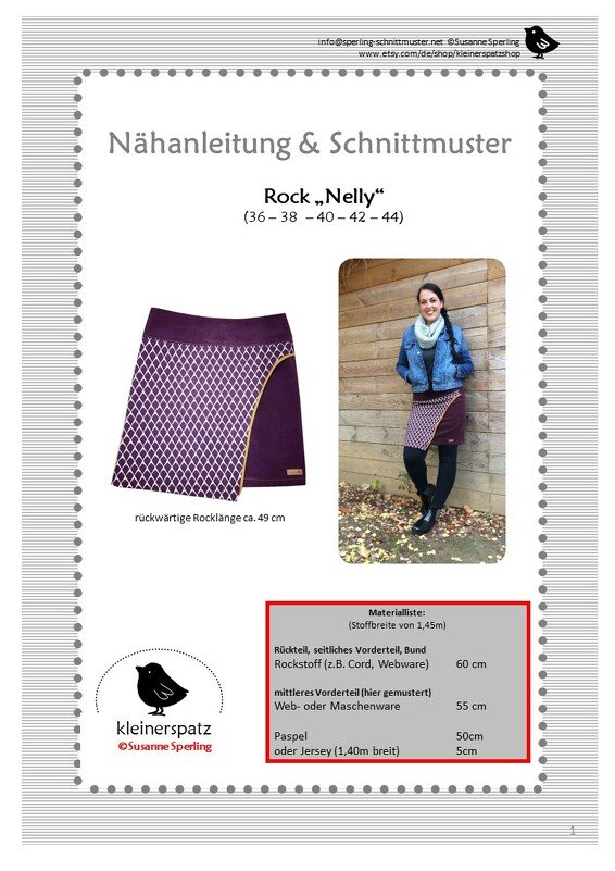 Nähanleitung und Schnittmuster: Rock Nelly