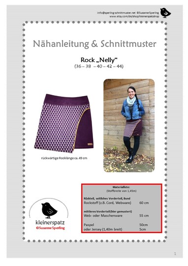 Nähanleitung und Schnittmuster: Rock Nelly