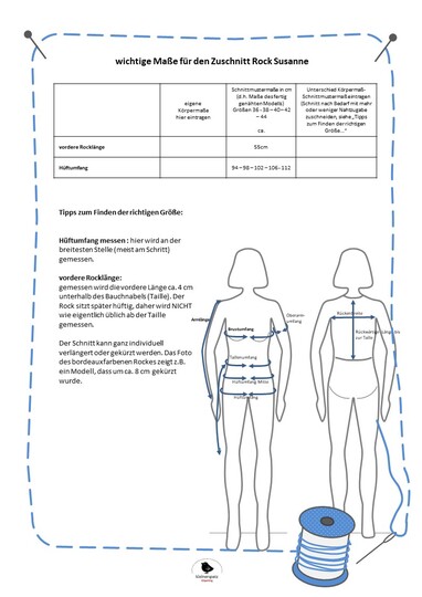 Nähanleitung und Schnittmuster: Rock Susanne