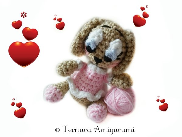 Crochet pattern Lulu puppy dog PDF ternura amigurumi english