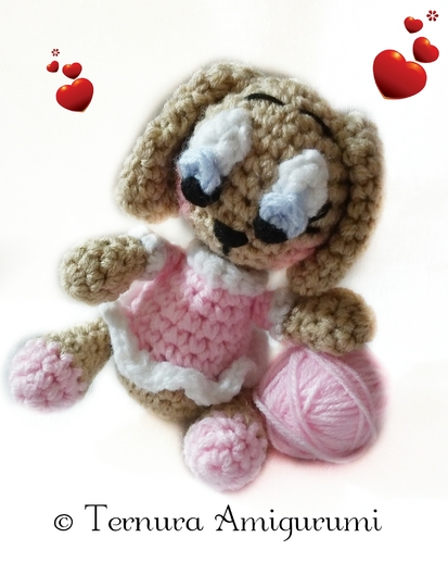 Crochet pattern Lulu puppy dog PDF ternura amigurumi english
