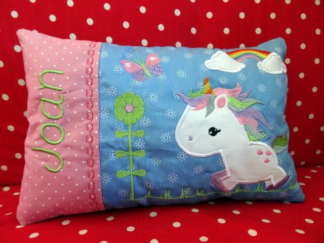 Einhorn und Schmetterling unterm Regenbogen Stickdatei - Bild 6