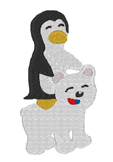 Stickdateiset Pinguine 10x10 4 Stickbilder