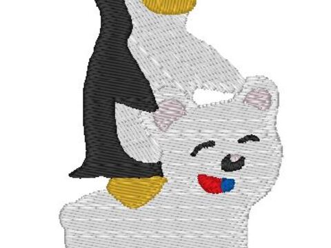 Stickdateiset Pinguine 10x10 4 Stickbilder